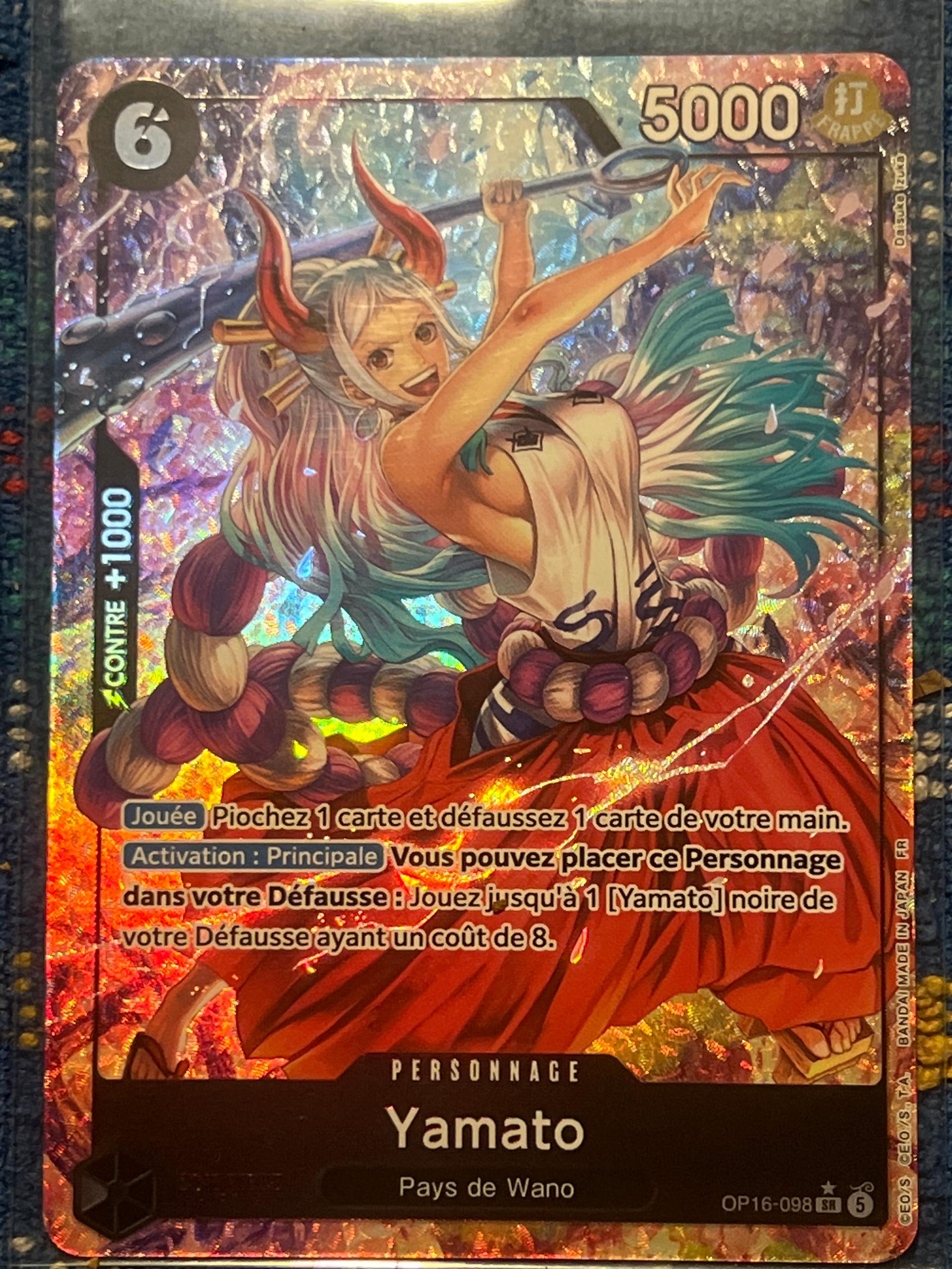Carte Yamato OP16-098_p1 Super Rare du set OP-16 The Time of Battle (langue FR) — One Piece TCG édité par Bandai