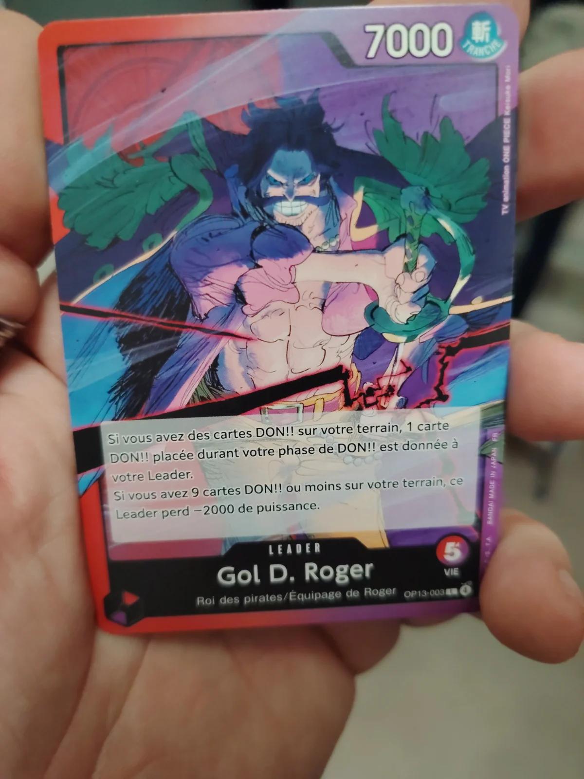 Carte Gol D. Roger OP13-003 Leader du set OP-13 Carrying on His Will (langue FR) — One Piece TCG édité par Bandai