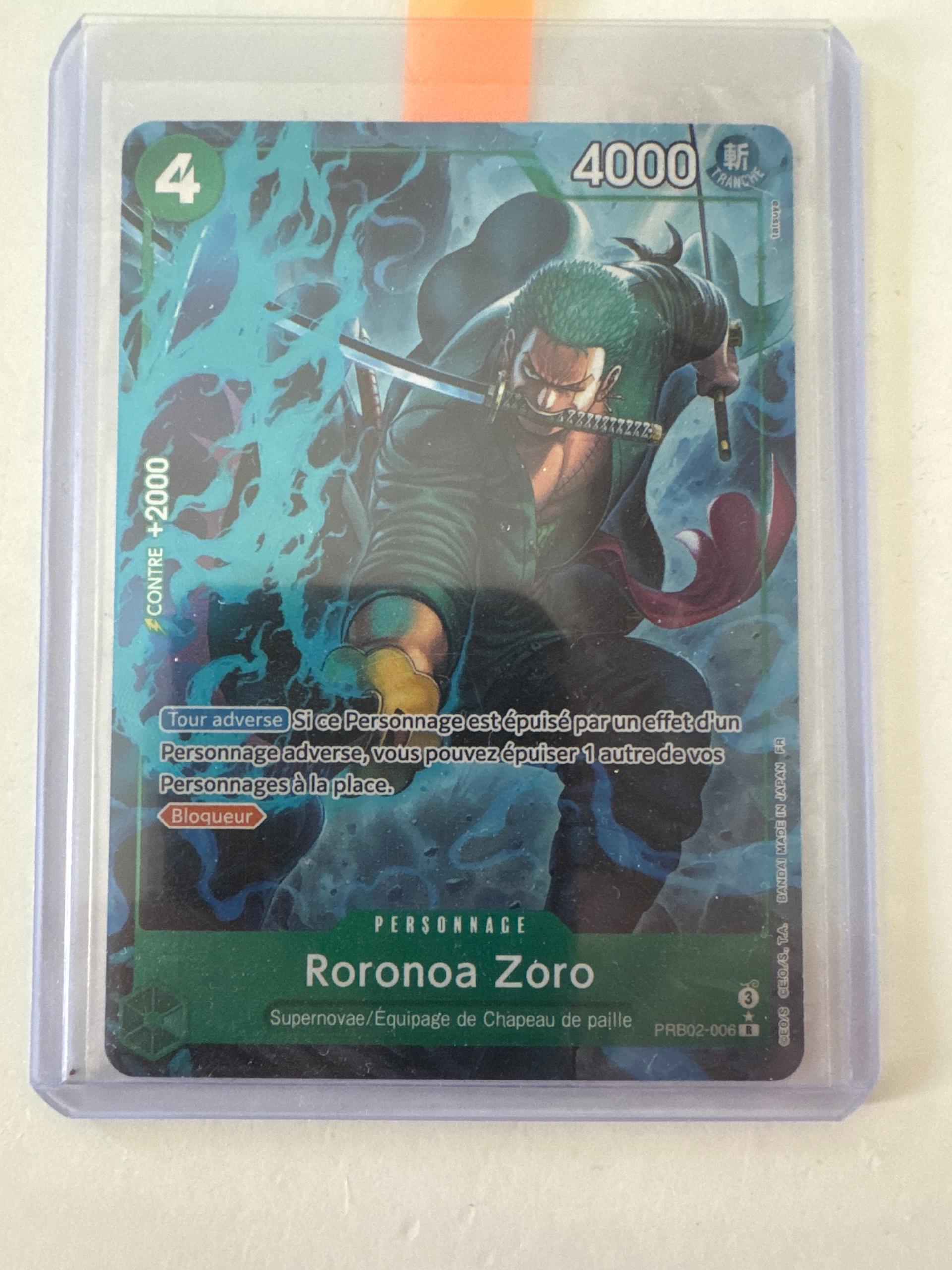 Carte Roronoa Zoro PRB01-006 R du set PRB01 Premium Booster One Piece Card The Best (langue FR) — One Piece TCG édité par Bandai