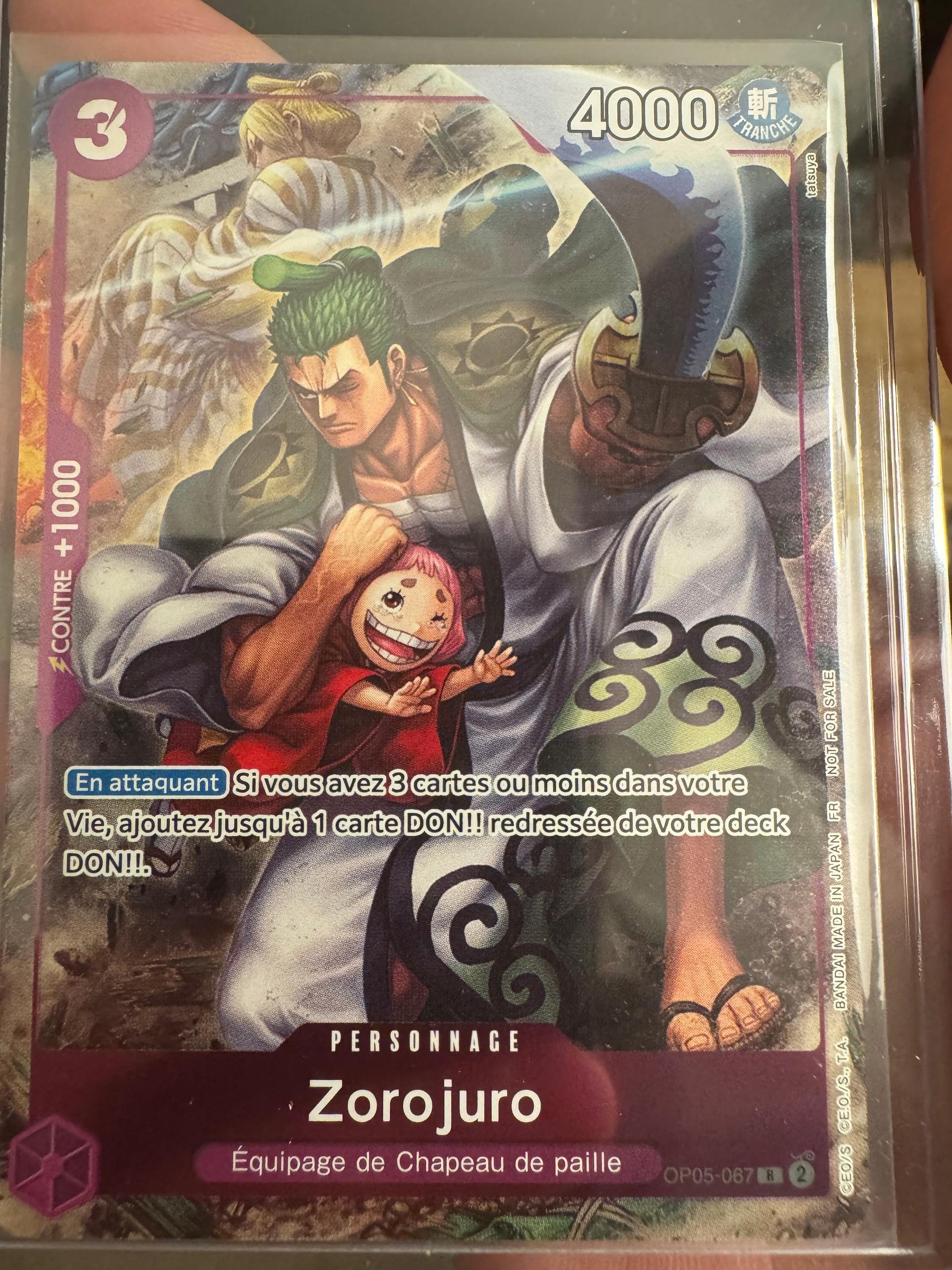 Carte Zoro-Juurou OP05-067_p5 Rare PROMO-OP-05 — One Piece TCG FR (Bandai)