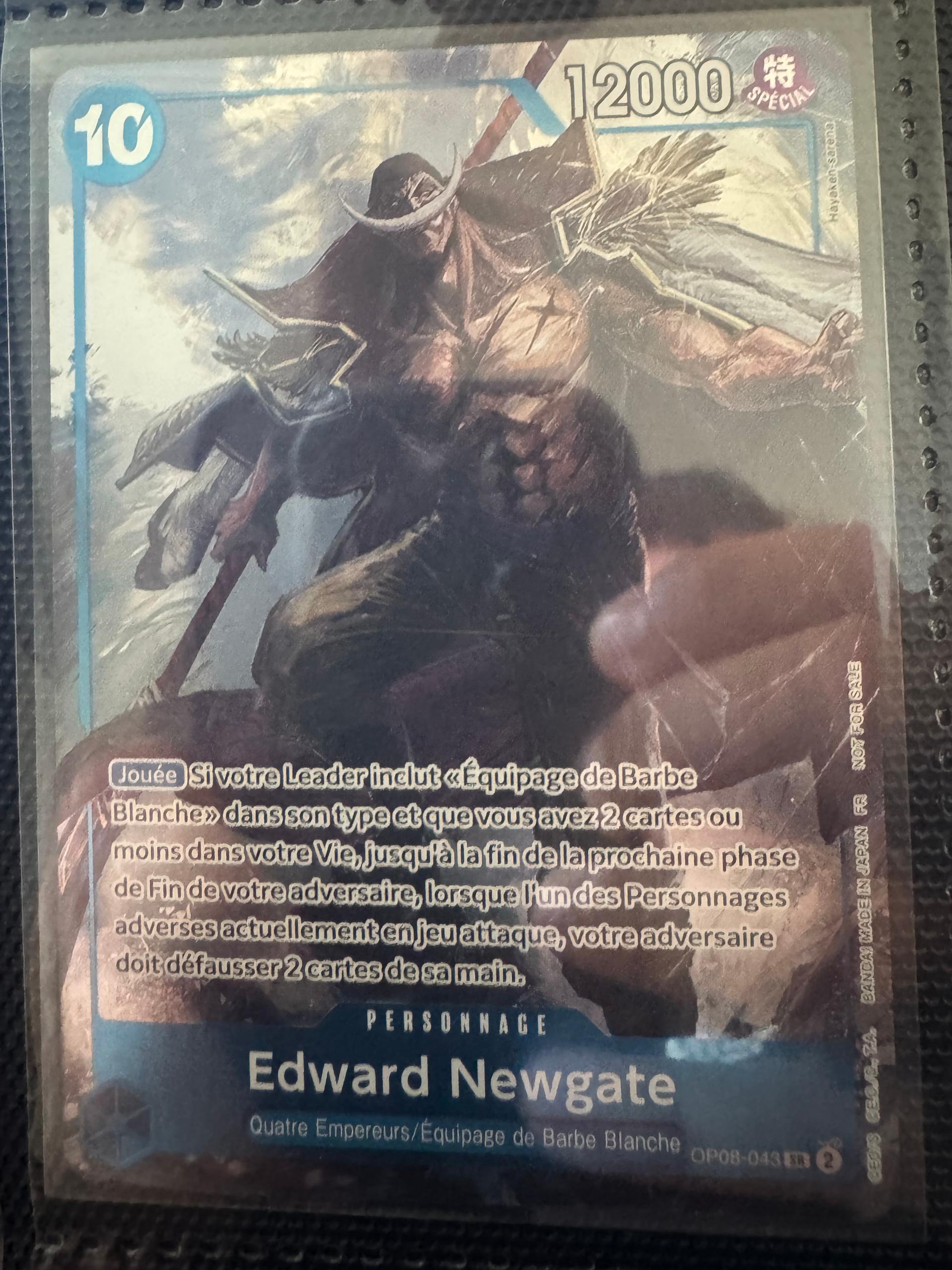 Carte Edward.Newgate OP08-043 Super Rare du set OP-08 Two Legends (langue FR) — One Piece TCG édité par Bandai