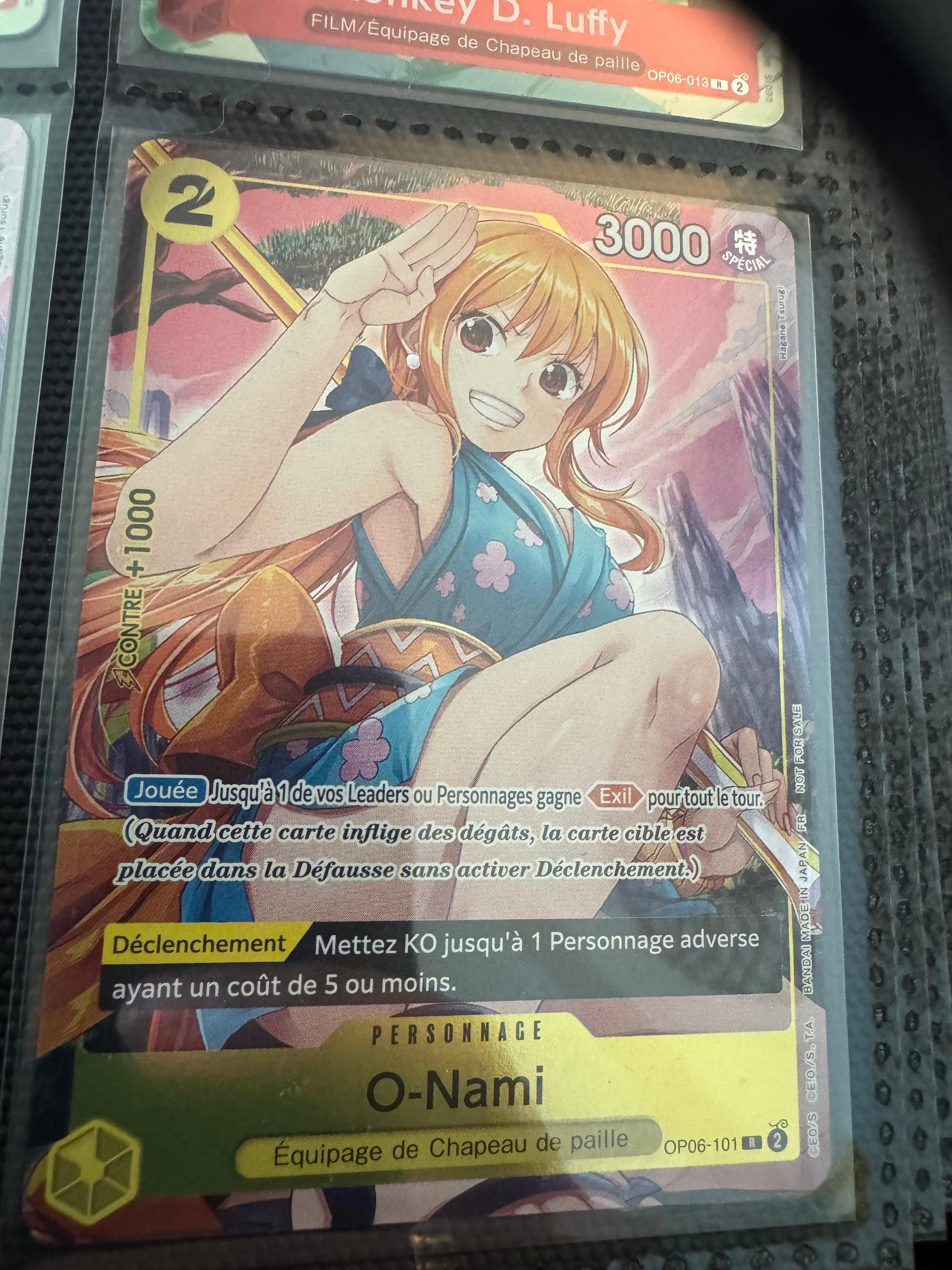 Carte O-Nami OP06-101 Rare du set OP-06 Wings of the Captain (langue FR) — One Piece TCG édité par Bandai