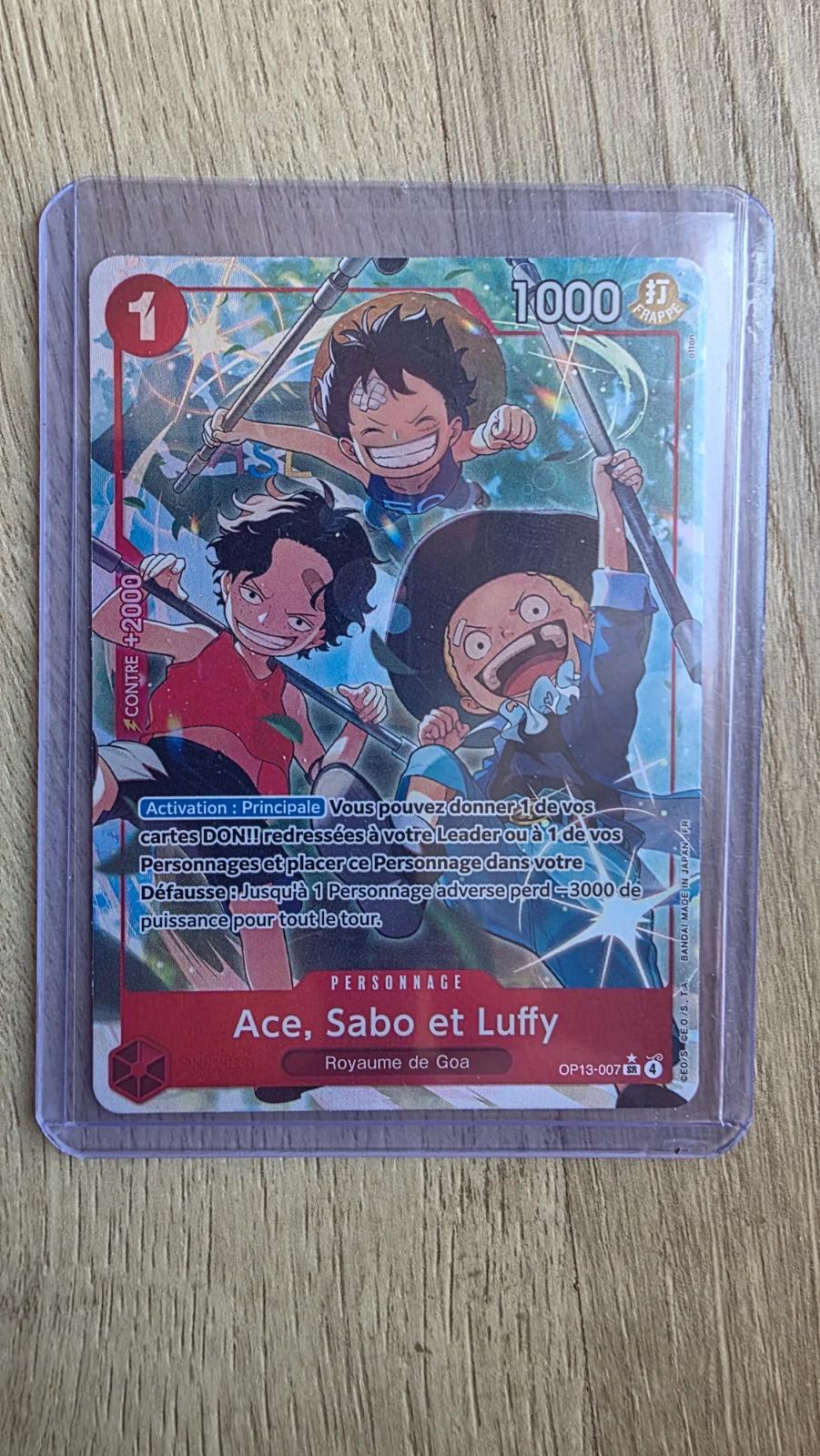 Carte ACE SABO ET LUFFY OP13-007 du set OP13 (langue FR) — One Piece TCG édité par Bandai