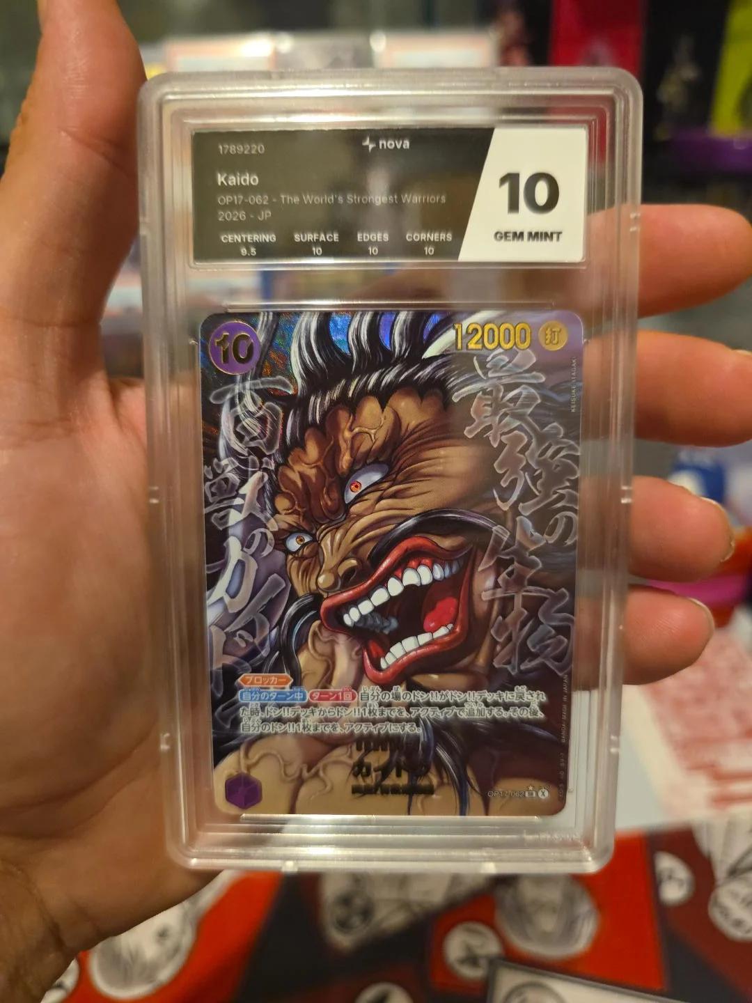 Carte Kaido sp op17 OP17-062 Super Rare du set OP-17 The World’s Strongest Warriors (langue JA) — One Piece TCG édité par Bandai
