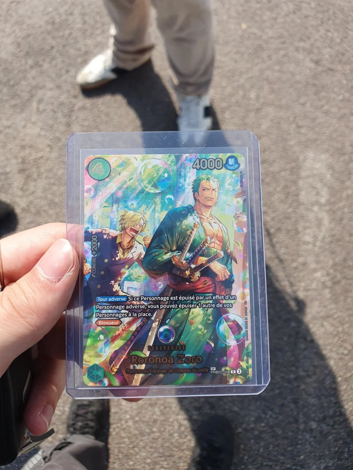 Carte Roronoa Zoro PRB02-006_p2 Special du set OP14-EB04 The Azure Sea's Seven (langue FR) — One Piece TCG édité par Bandai