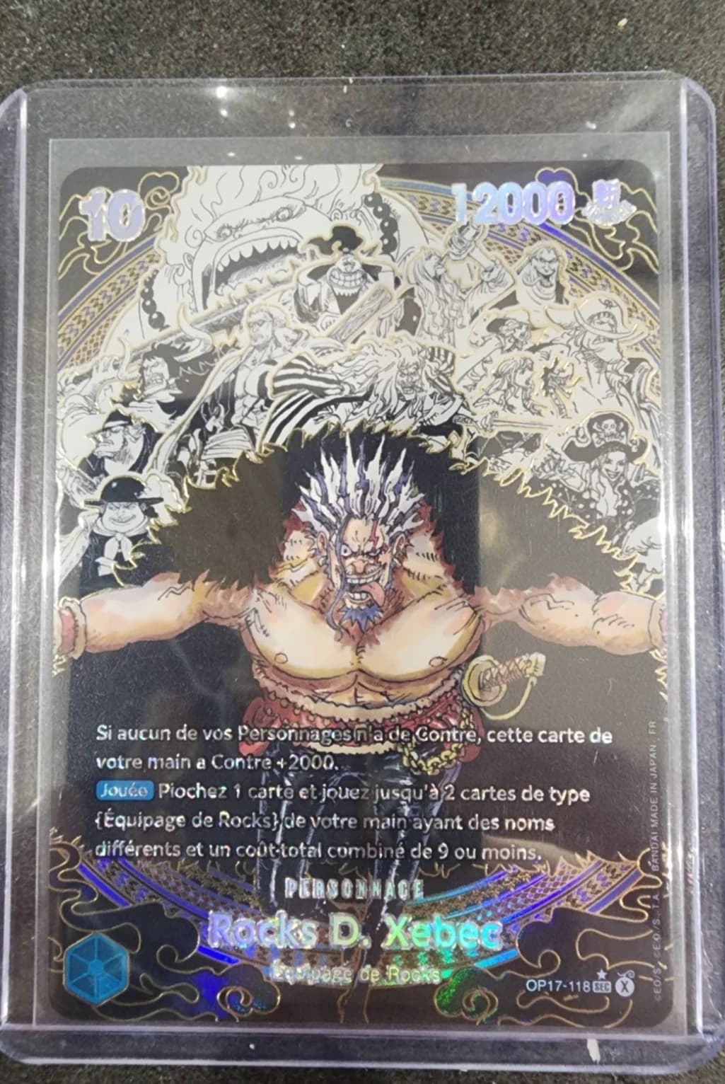 Carte Rocks D. Xebec OP17-118_p2 Secret Rare du set OP-17 BOOSTER PACK -THE WORLD’S STRONGEST WARRIORS- (langue FR) — One Piece TCG édité par Bandai