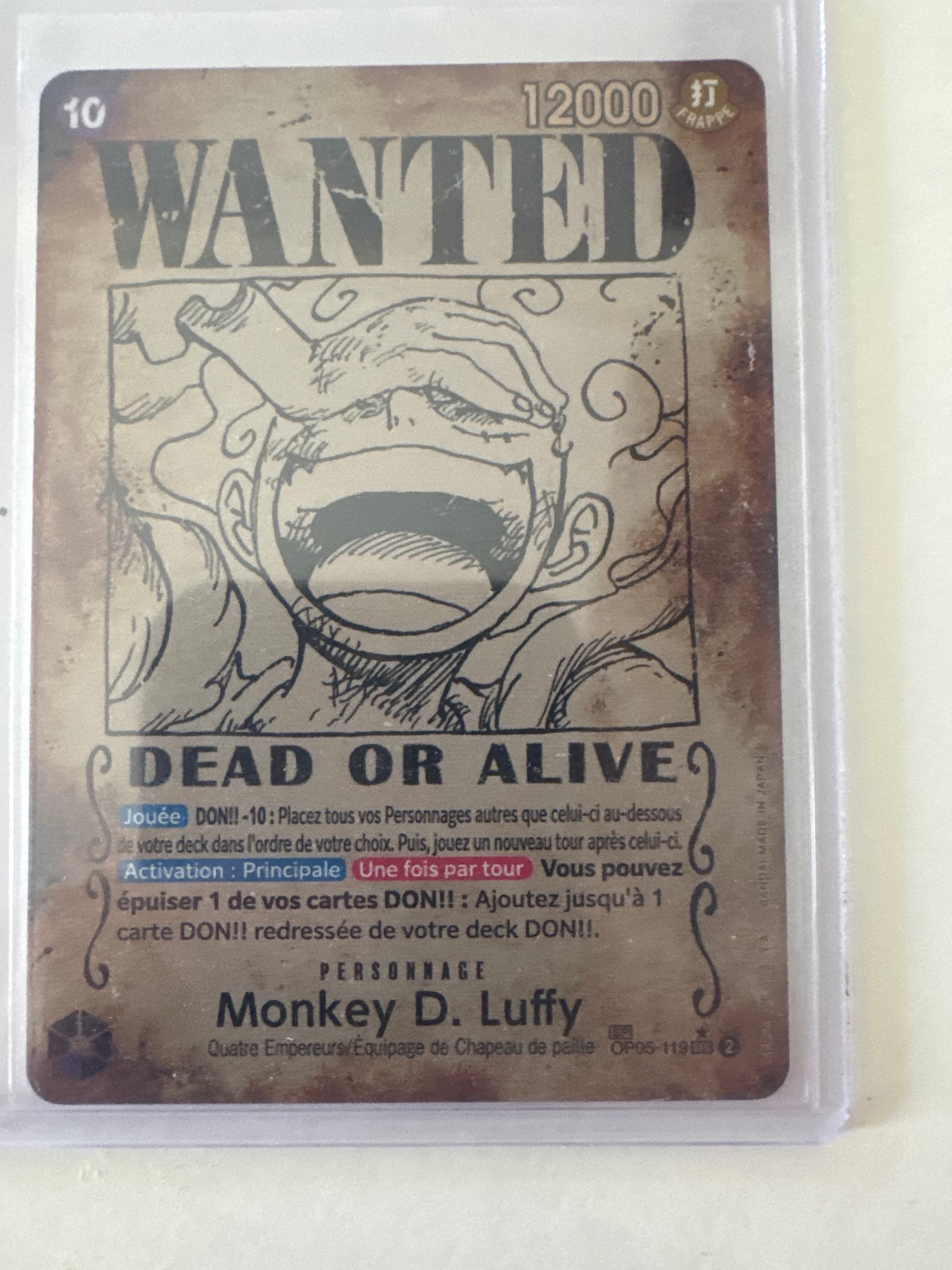 Carte Monkey.D.Luffy OP05-119 Secret Rare du set OP-05 Awakening of the New Era (langue FR) — One Piece TCG édité par Bandai