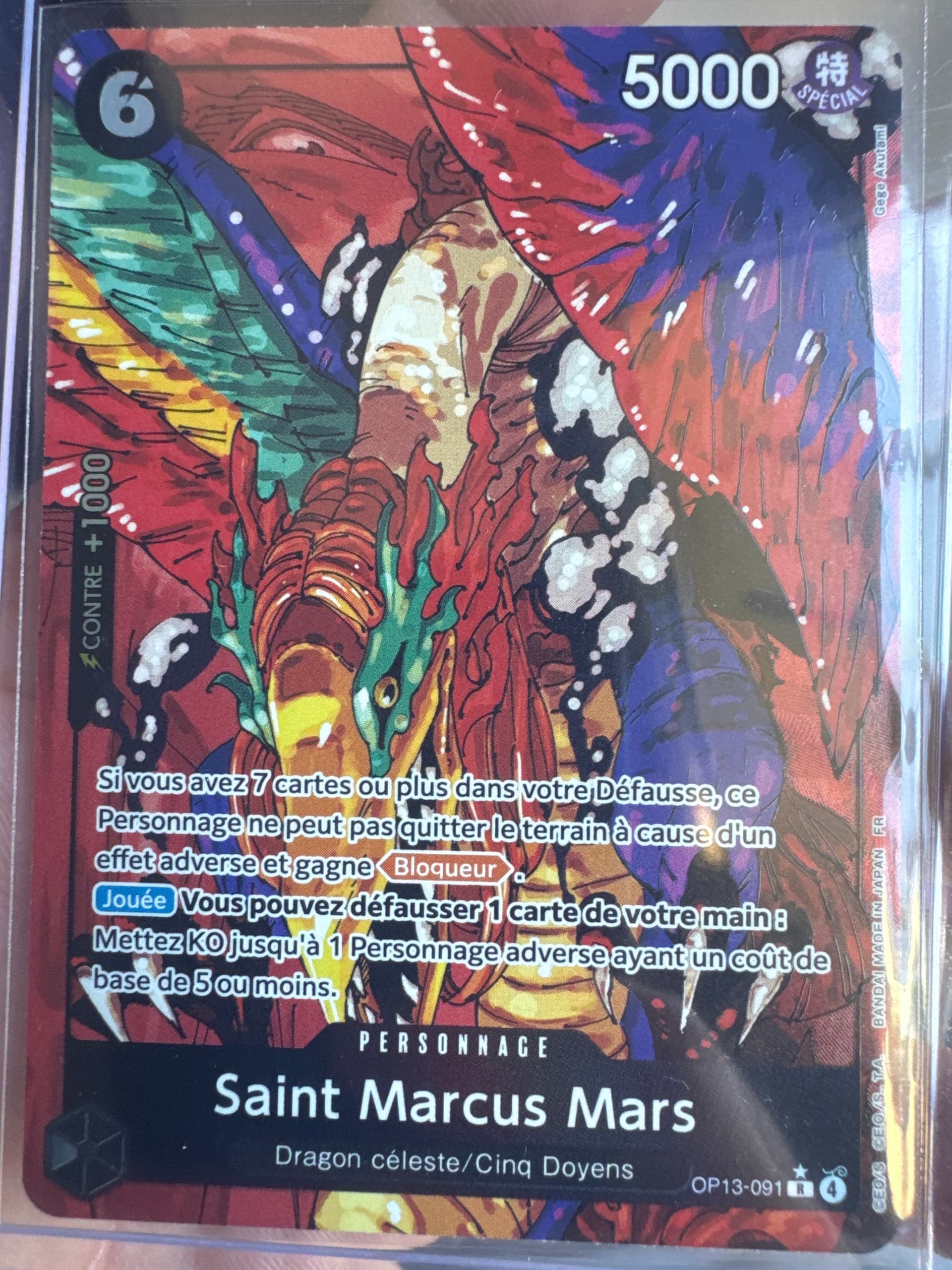 Carte Saint Marcus Mars OP13-091_p1 Rare du set OP-13 Carrying on His Will (langue FR) — One Piece TCG édité par Bandai
