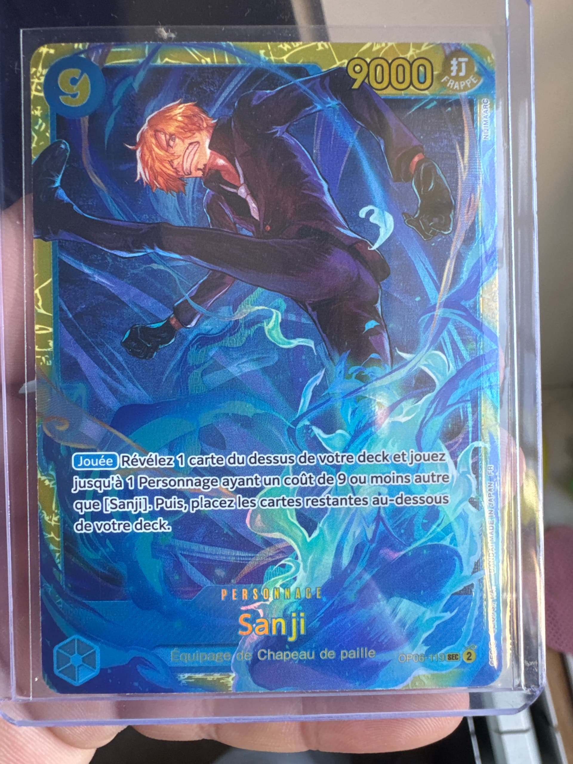 Carte Sanji OP06-119SEC2 SEC du set OP06 Wings of the Captain (langue FR) — One Piece TCG édité par Bandai