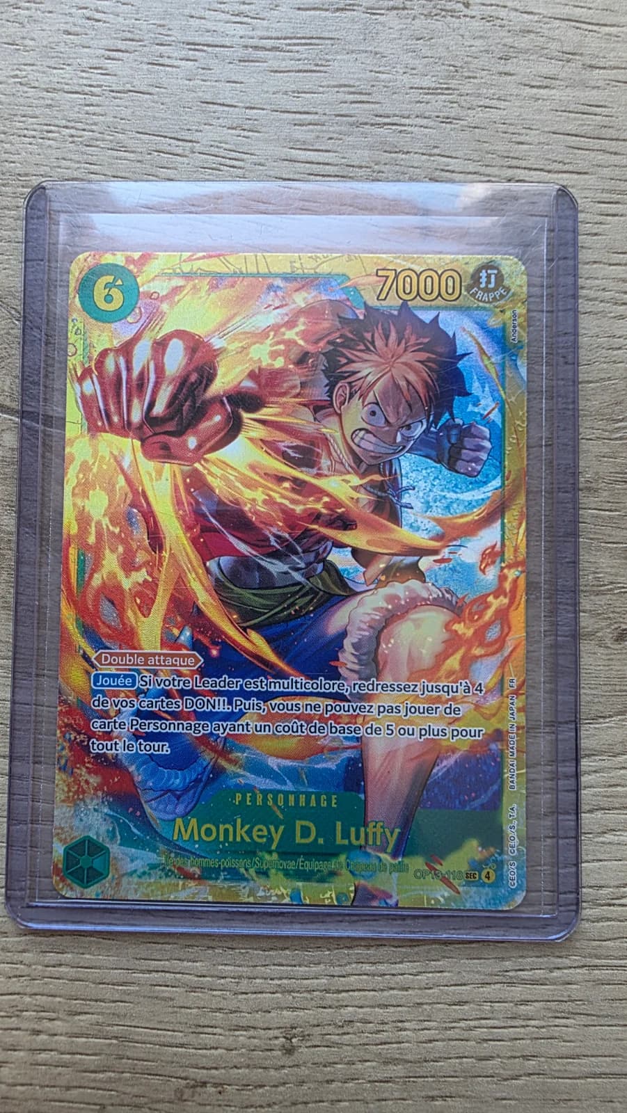 Carte Monkey D. Luffy OP13-118 Secret Rare du set OP-13 Carrying on His Will (langue FR) — One Piece TCG édité par Bandai