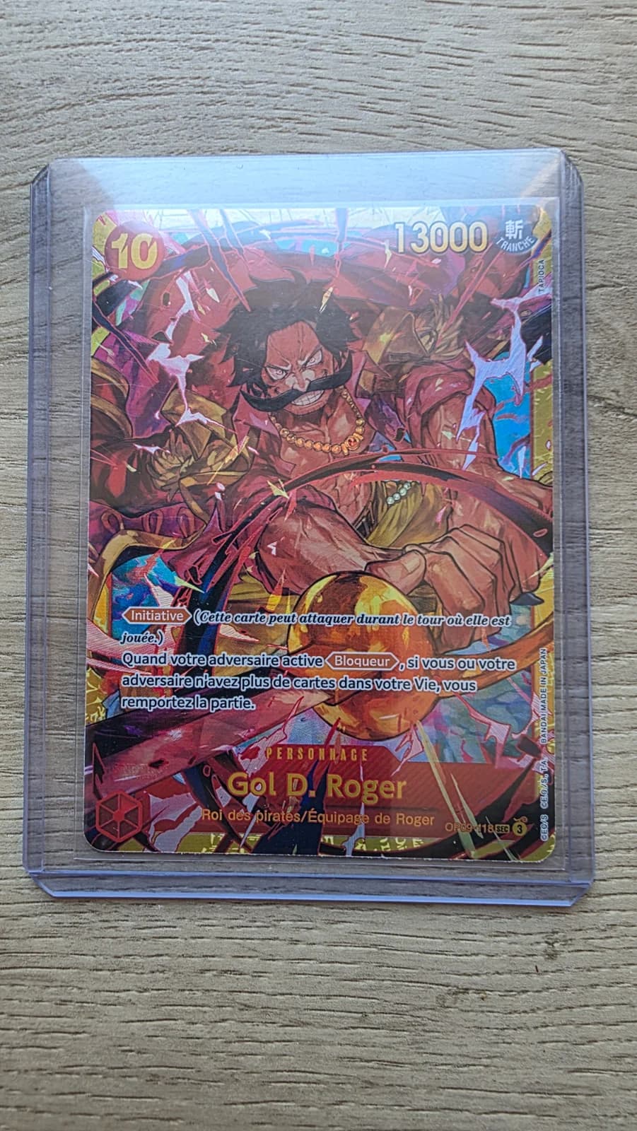 Carte Gol D. Roger OP09-118 Secret Rare du set OP-09 Emperors in the New World (langue FR) — One Piece TCG édité par Bandai