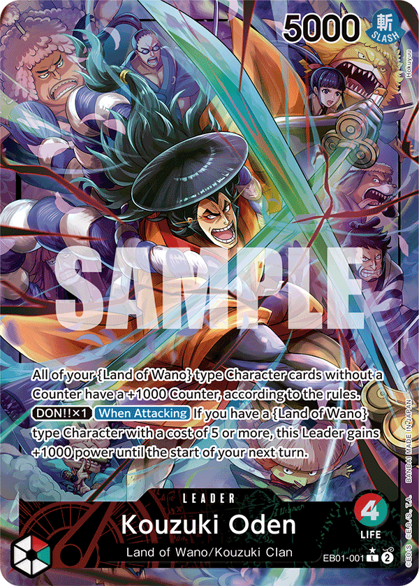 Carte Alt-Art Oden Kozuki EB01-001_p1 Leader — One Piece TCG EB-01 Memorial Collection (Bandai)
