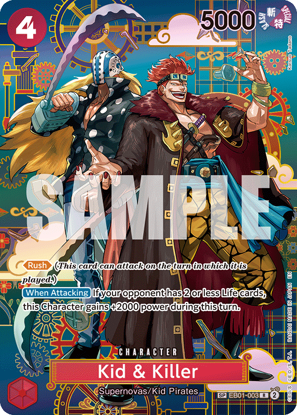 Carte Alt-Art Kid & Killer EB01-003_p5 Special — One Piece TCG OP14-EB04 The Azure Sea's Seven (Bandai)