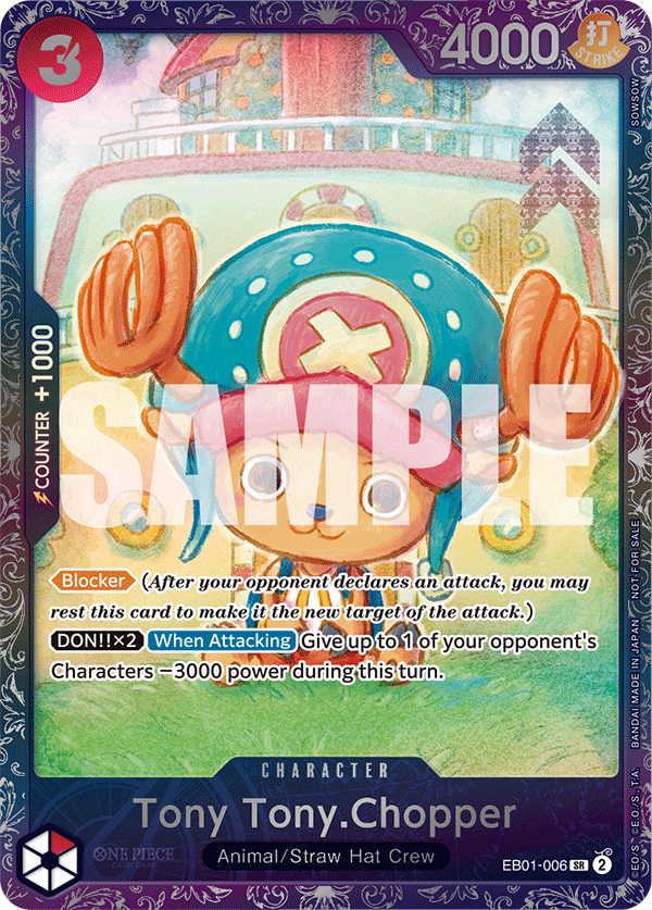 Carte Alt-Art Tony Tony.Chopper EB01-006_p3 Super Rare — One Piece TCG PROMO-EB-01 Promos: Memorial Collection (Bandai)