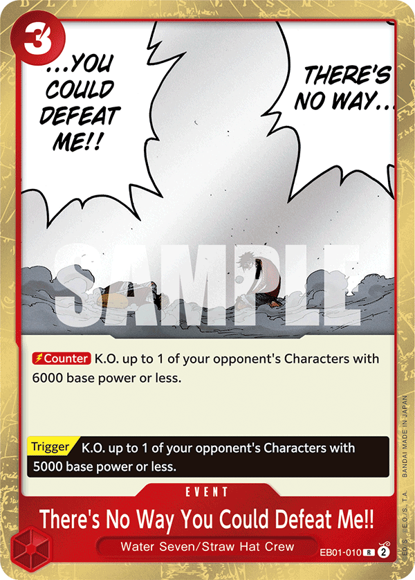Carte There's No Way You Could Defeat Me!! EB01-010 Rare — One Piece TCG EB-01 Memorial Collection (Bandai)