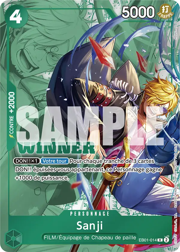 Carte Alt-Art Sanji EB01-014_p2 Rare — One Piece TCG EB-01 Memorial Collection (Bandai)
