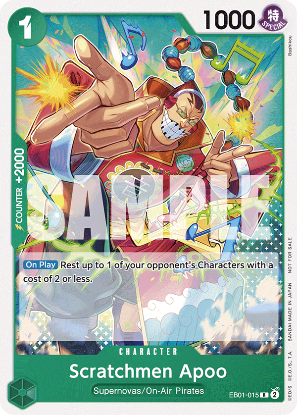 Carte Alt-Art Scratchmen Apoo EB01-015_p1 Rare — One Piece TCG PROMO-EB-01 Promos: Memorial Collection (Bandai)