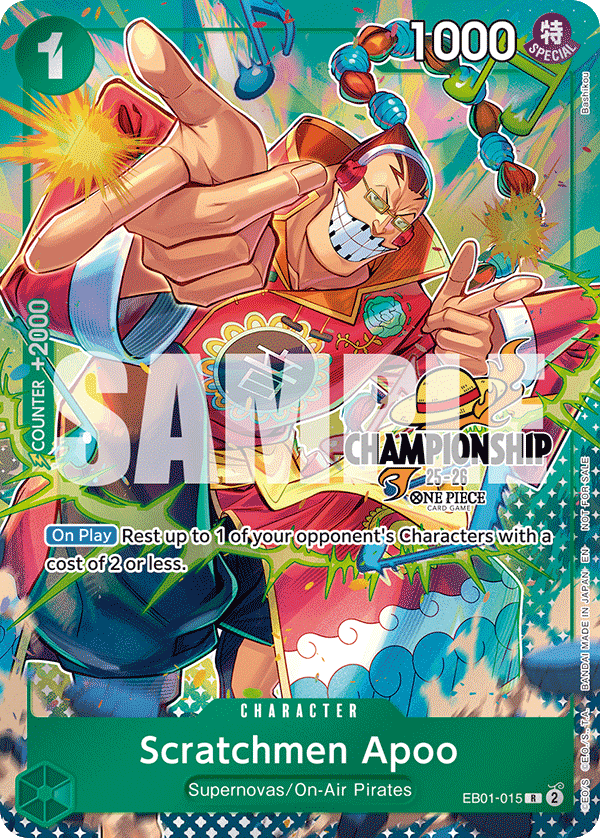 Carte Alt-Art Scratchmen Apoo EB01-015_p4 Rare — One Piece TCG PROMO-EB-01 Promos: Memorial Collection (Bandai)