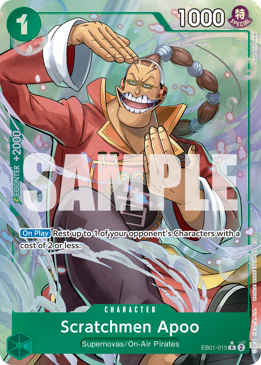 Carte Alt-Art Scratchmen Apoo EB01-015_p5 Rare — One Piece TCG PRB-02 The Best Vol. 2 (Bandai)
