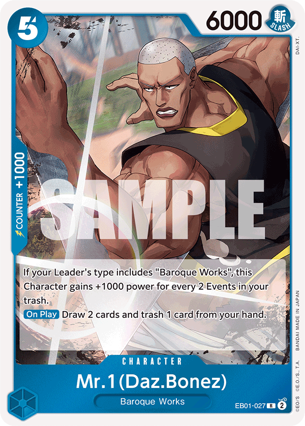 Carte Mr.1(Daz.Bonez) EB01-027 Rare — One Piece TCG EB-01 Memorial Collection (Bandai)