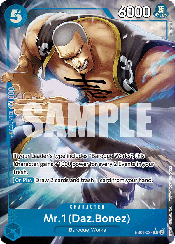 Carte Alt-Art Mr.1(Daz.Bonez) EB01-027_p1 Rare — One Piece TCG EB-01 Memorial Collection (Bandai)