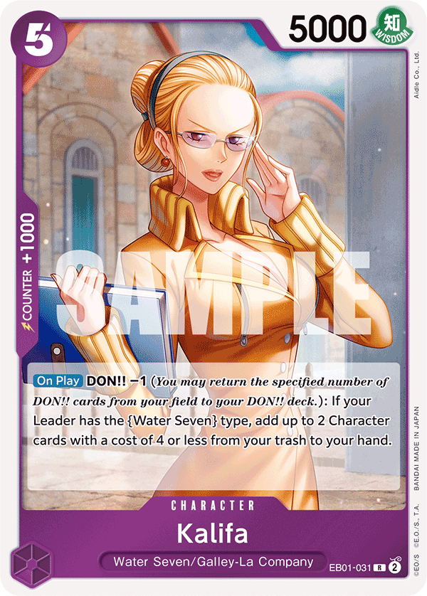 Carte Kalifa EB01-031 Rare — One Piece TCG EB-01 Memorial Collection (Bandai)