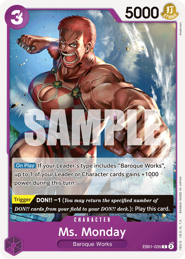 Carte Ms. Monday EB01-035 Common — One Piece TCG EB-01 Memorial Collection (Bandai)