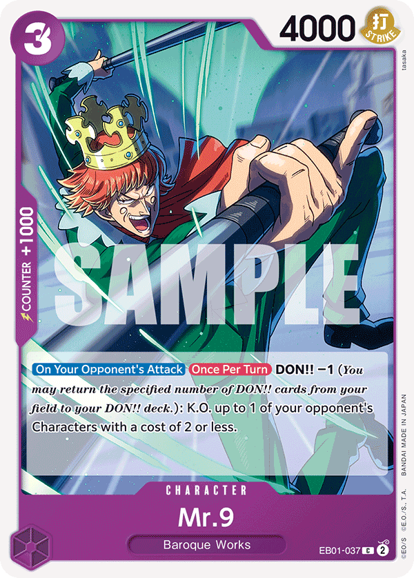 Carte Mr. 9 EB01-037 Common — One Piece TCG EB-01 Memorial Collection (Bandai)