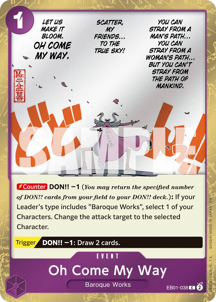 Carte Alt-Art La folle attitude EB01-038_p1 Common — One Piece TCG PRB-02 The Best Vol. 2 (Bandai)