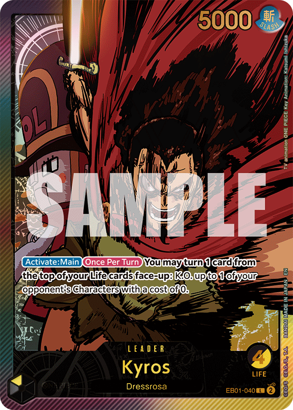 Carte Alt-Art Kyros EB01-040_p2 Leader — One Piece TCG EB-02 Anime 25th Collection (Bandai)