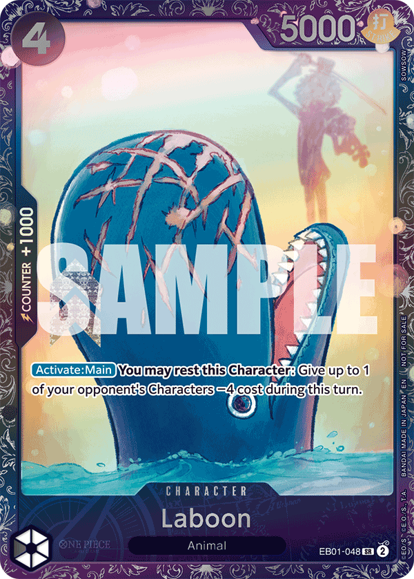 Carte Alt-Art Laboon EB01-048_p2 Super Rare — One Piece TCG PROMO-EB-01 Promos: Memorial Collection (Bandai)