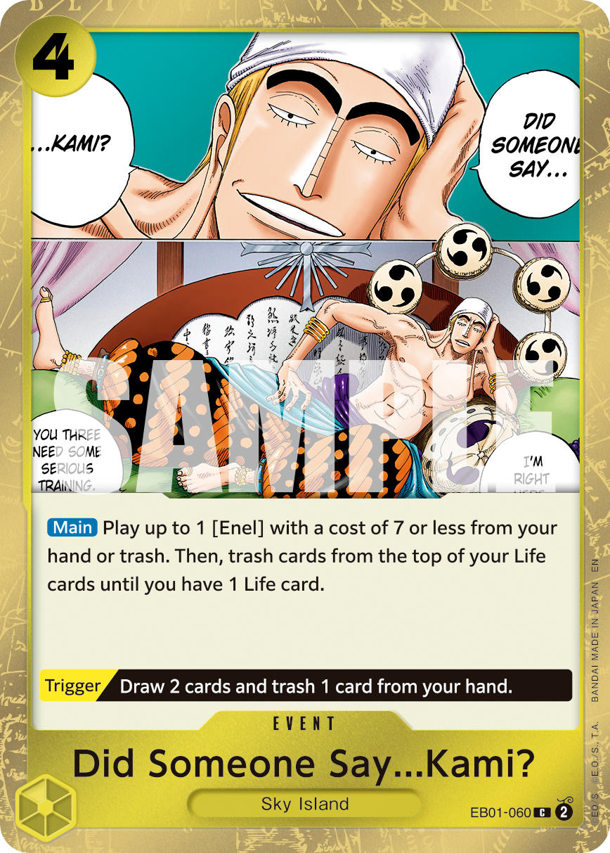 Carte Alt-Art Me voilà, je suis... Dieu&nbsp;! EB01-060_p1 Common — One Piece TCG PRB-02 The Best Vol. 2 (Bandai)