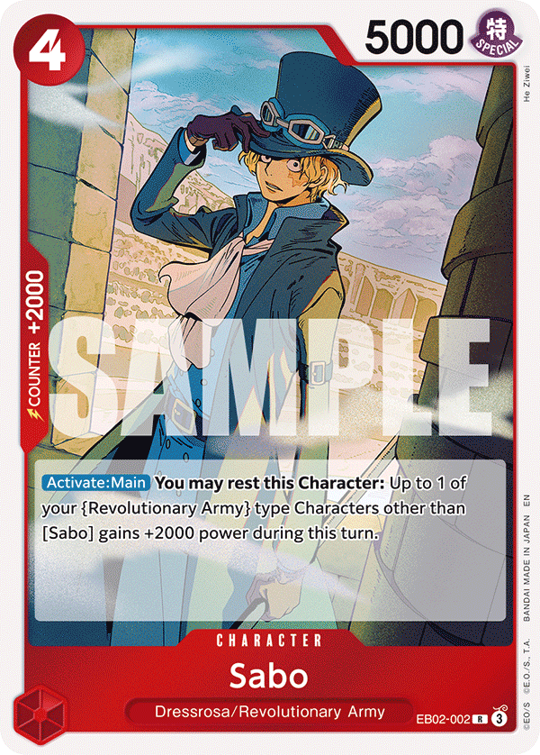 Carte Sabo EB02-002 Rare — One Piece TCG EB-02 Anime 25th Collection (Bandai)