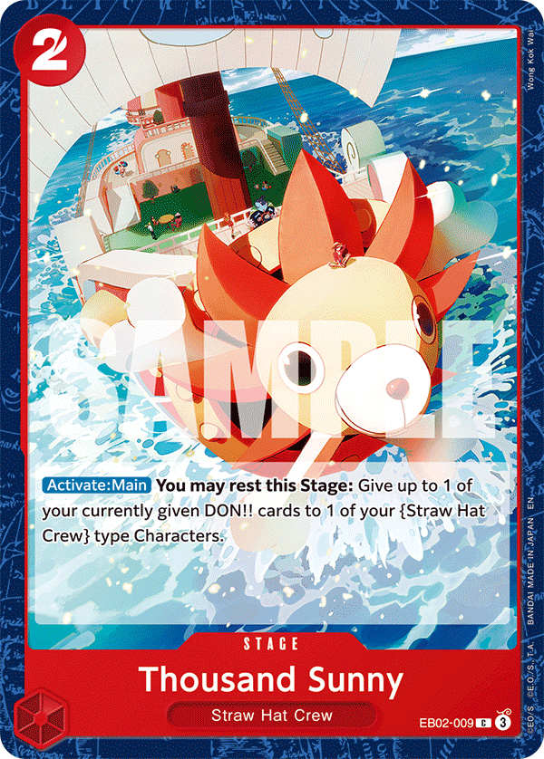 Carte Thousand Sunny EB02-009 Common — One Piece TCG EB-02 Anime 25th Collection (Bandai)