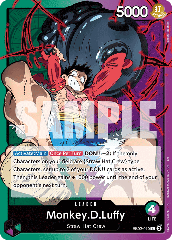 Carte Monkey D. Luffy EB02-010 Leader — One Piece TCG EB-02 (Bandai)