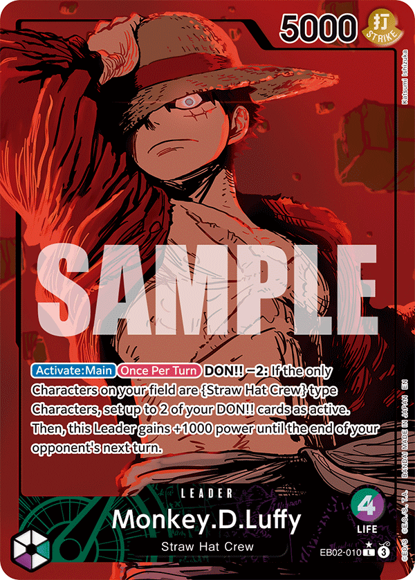 Carte Alt-Art Monkey D. Luffy EB02-010_p1 Leader — One Piece TCG EB-02 Anime 25th Collection (Bandai)