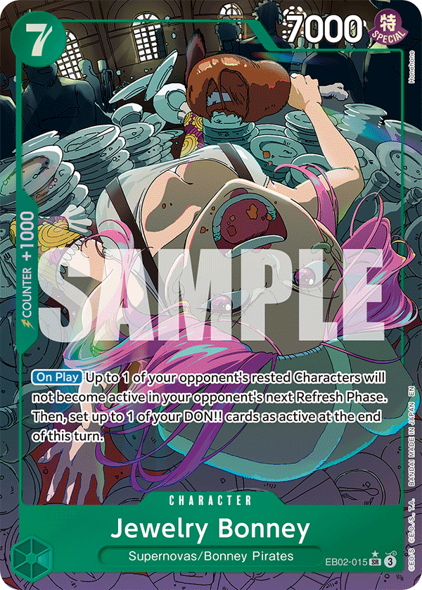 Carte Alt-Art Jewelry Bonney EB02-015_p1 Super Rare — One Piece TCG EB-02 Anime 25th Collection (Bandai)