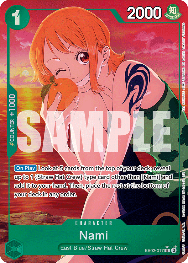 Carte Alt-Art Nami EB02-017_p1 Rare — One Piece TCG EB-02 Anime 25th Collection (Bandai)