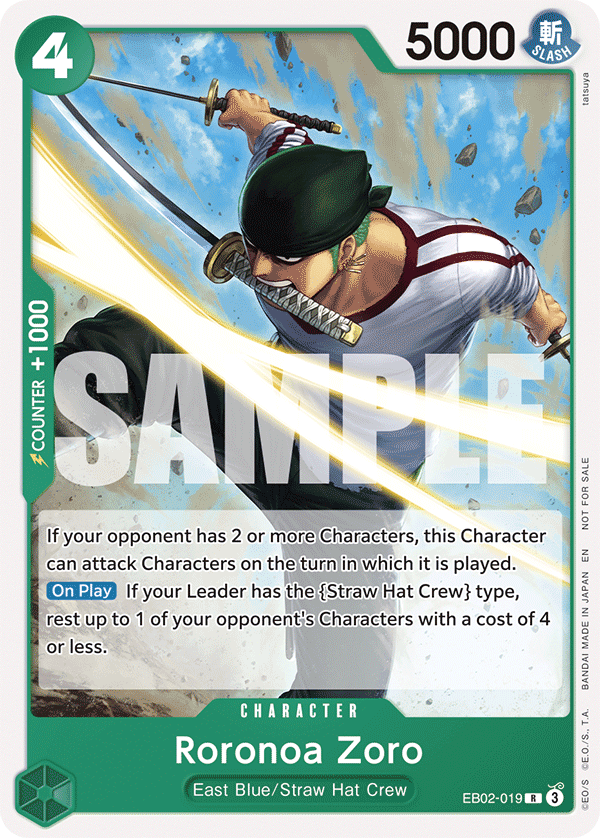Carte Alt-Art Roronoa Zoro EB02-019_p1 Rare — One Piece TCG PROMO-EB-02 Promos: Anime 25th Collection (Bandai)