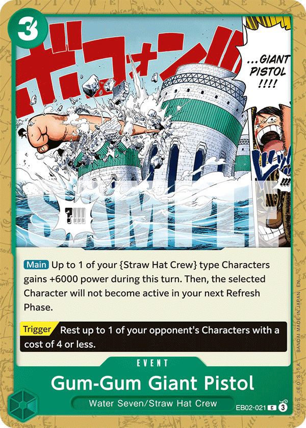 Carte Gum Gum Gigant Pistol EB02-021 Common — One Piece TCG EB-02 Anime 25th Collection (Bandai)