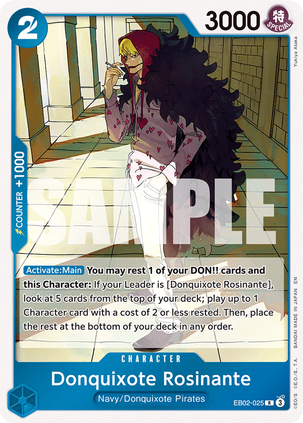 Carte Don Quijote Rosinante EB02-025 Rare — One Piece TCG EB-02 (Bandai)