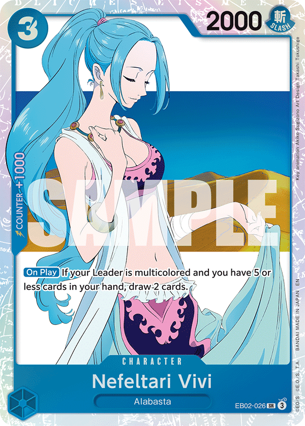 Carte Nefertari Vivi EB02-026 Super Rare — One Piece TCG EB-02 Anime 25th Collection (Bandai)