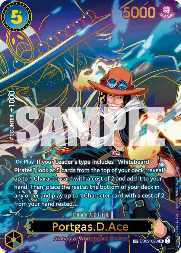 Carte Alt-Art Portgas D. Ace EB02-028_p1 Special — One Piece TCG OP-13 Carrying on His Will (Bandai)
