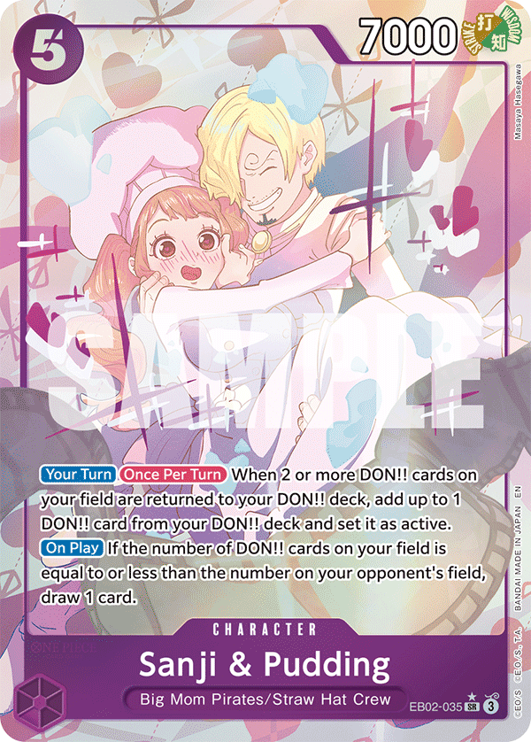 Carte Alt-Art Sanji et Pudding EB02-035_p1 Super Rare — One Piece TCG EB-02 Anime 25th Collection (Bandai)