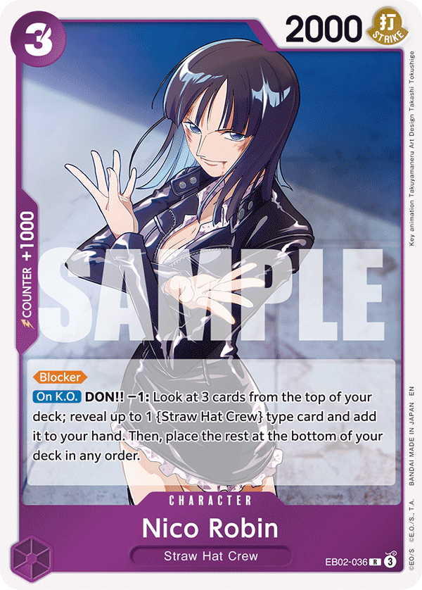 Carte Nico Robin EB02-036 Rare — One Piece TCG EB-02 Anime 25th Collection (Bandai)