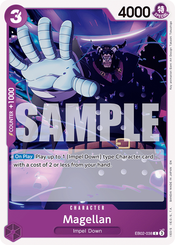 Carte Magellan EB02-038 Common — One Piece TCG EB-02 Anime 25th Collection (Bandai)
