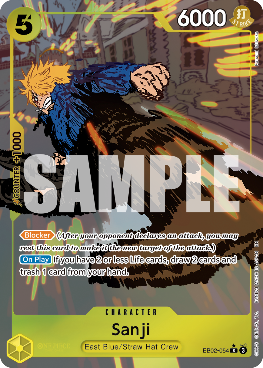 Carte Alt-Art Sanji EB02-054_p1 Rare — One Piece TCG EB-02 Anime 25th Collection (Bandai)
