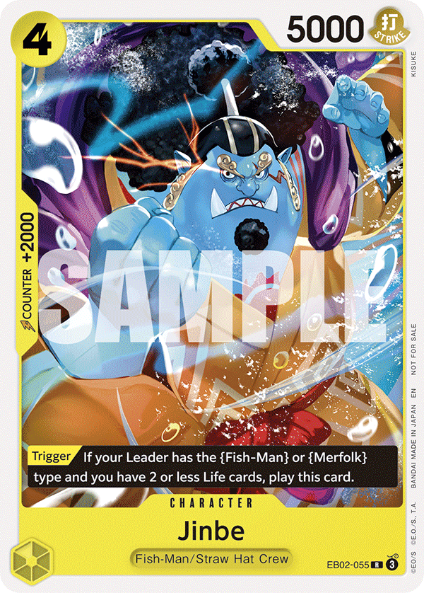Carte Alt-Art Jinbe EB02-055_p1 Rare — One Piece TCG PROMO-EB-02 Promos: Anime 25th Collection (Bandai)
