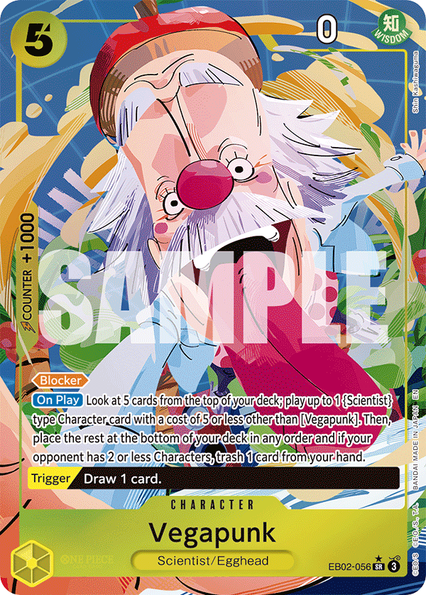 Carte Alt-Art Végapunk EB02-056_p1 Super Rare — One Piece TCG EB-02 Anime 25th Collection (Bandai)