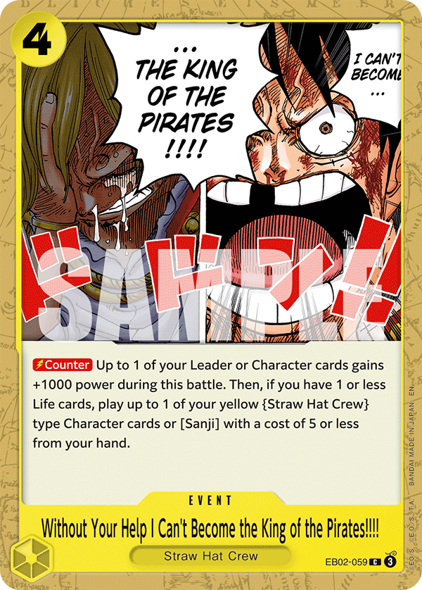 Carte Sans toi... jamais je ne pourrai devenir le roi des pirates !! EB02-059 Common — One Piece TCG EB-02 Anime 25th Collection (Bandai)